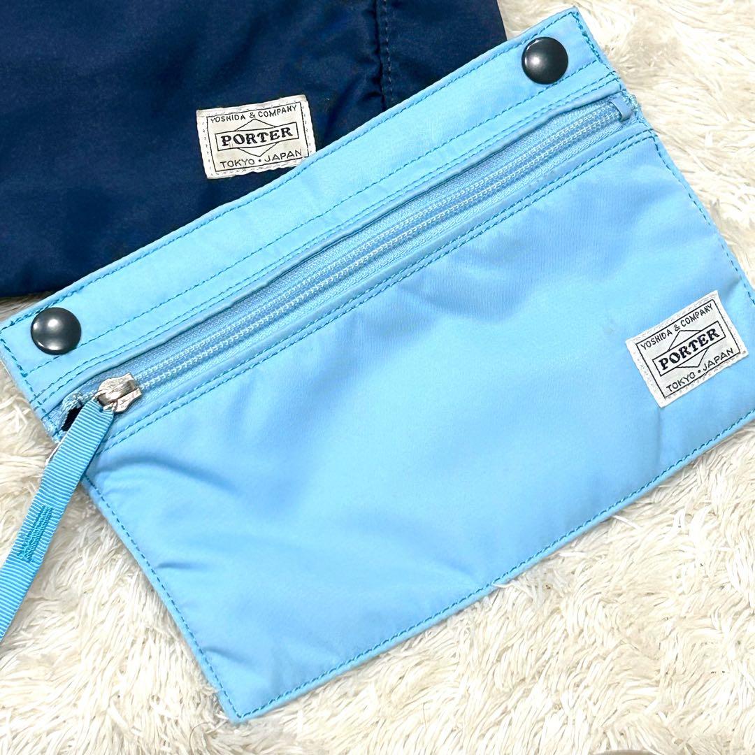 美品✨PORTER クリーム ネイビー ブルー トートバッグ