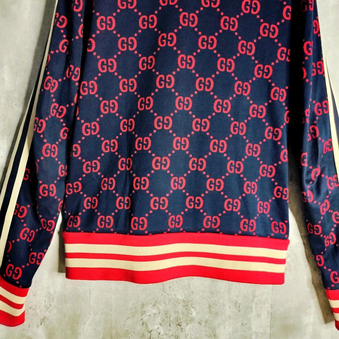 【美品】グッチ GGジャガード モノグラム トラックジャケット ジャージ L