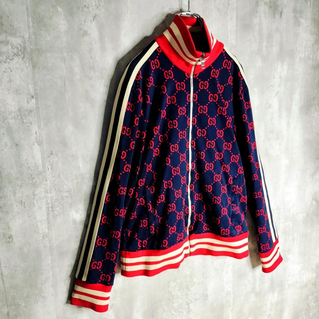 【美品】グッチ GGジャガード モノグラム トラックジャケット ジャージ L