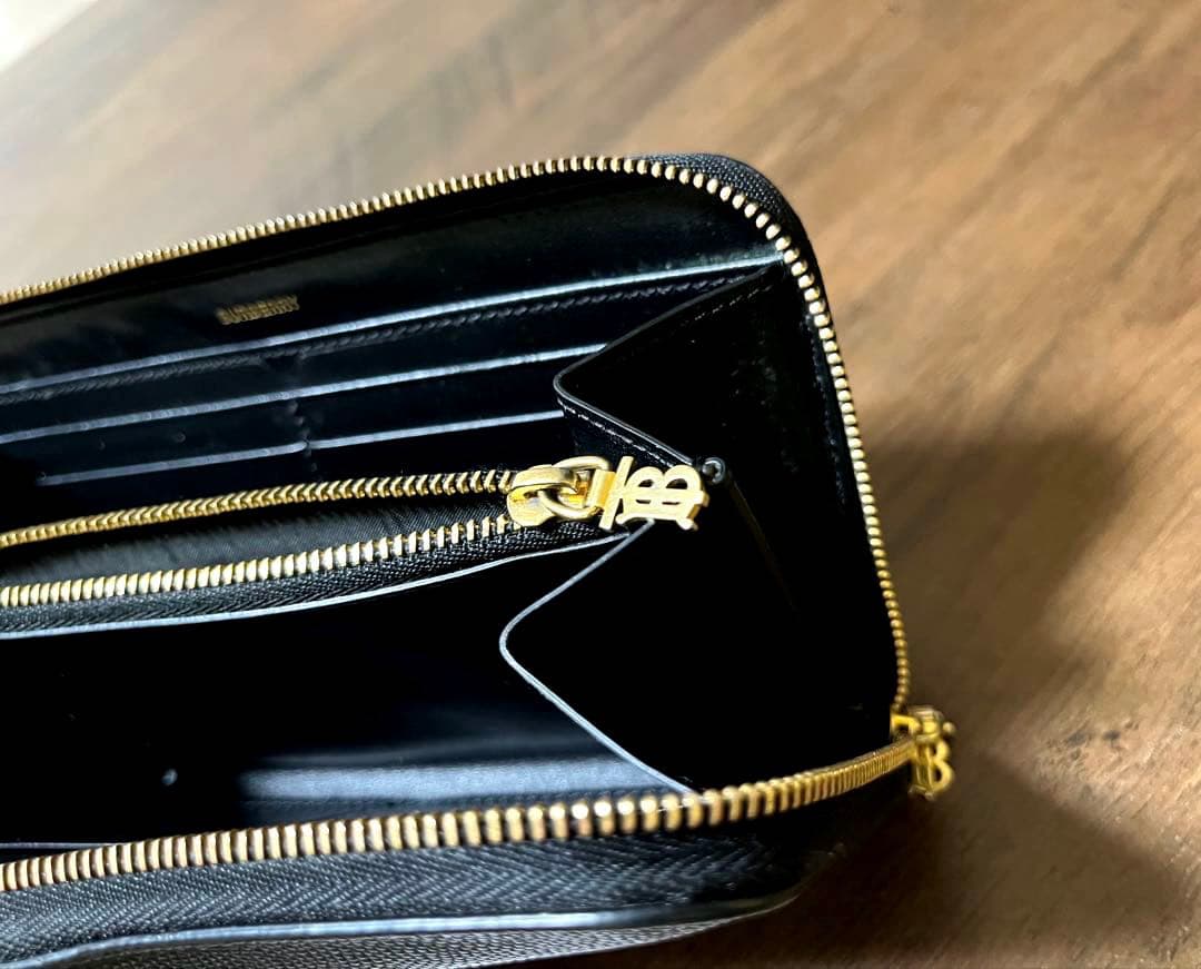【BURBERRY】バーバリー エルモア TBロゴ ブラック 長財布