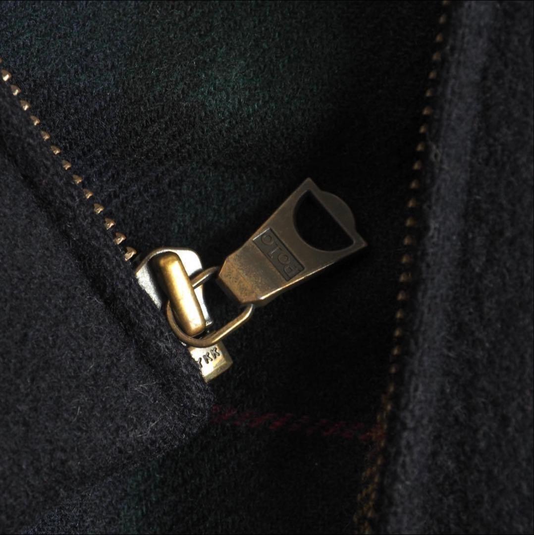 POLO ラルフローレン　ウールジャケット　ブラック　裏地チェック　美品