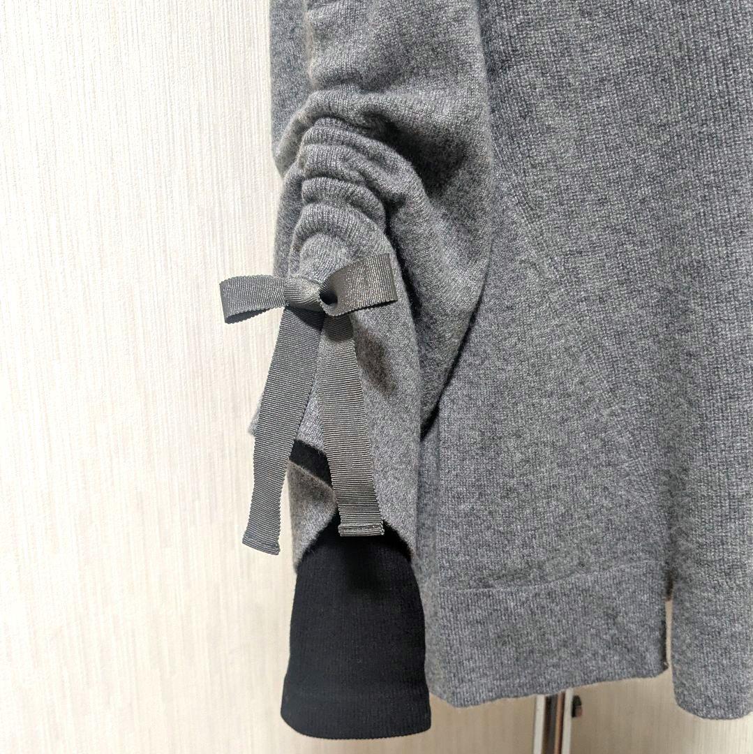 【大きいサイズ】レリアン カシミヤセーター グレー 13+