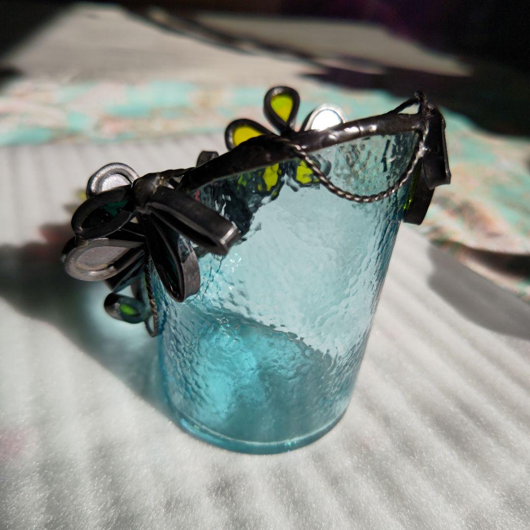 ハンドメイド ステンドグラス 花瓶 小物入れ