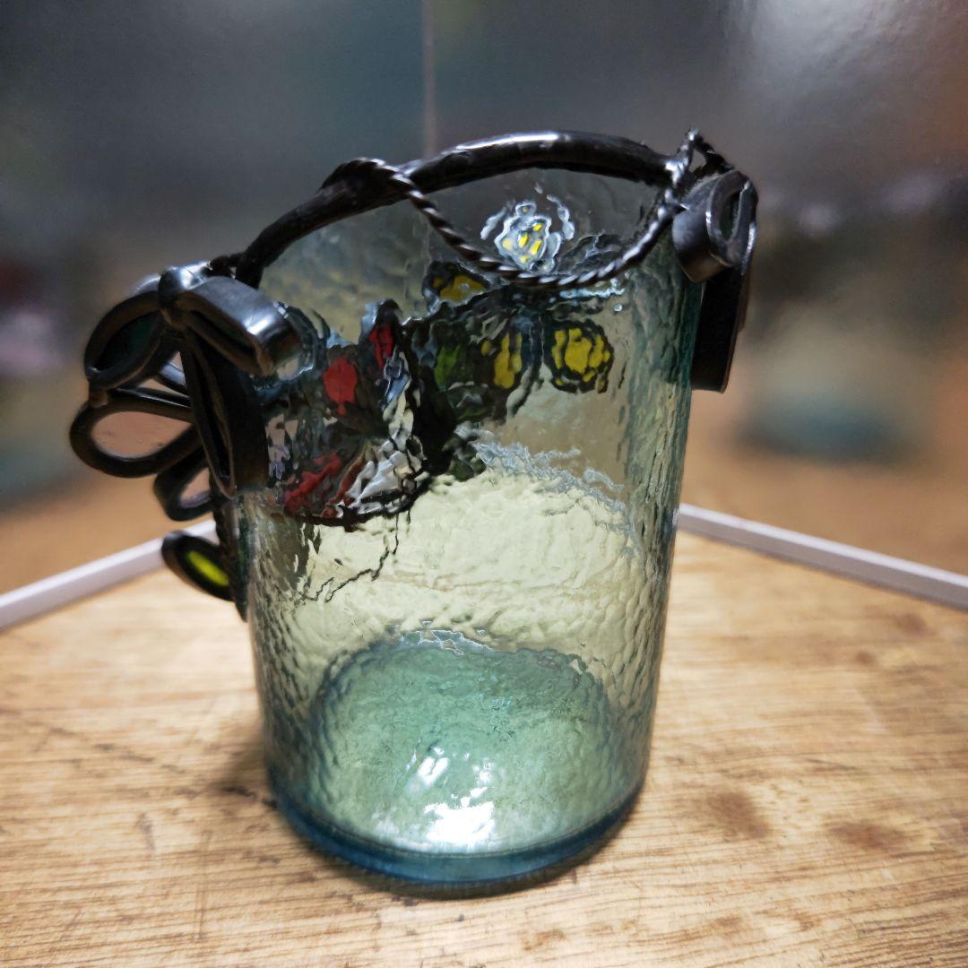ハンドメイド ステンドグラス 花瓶 小物入れ