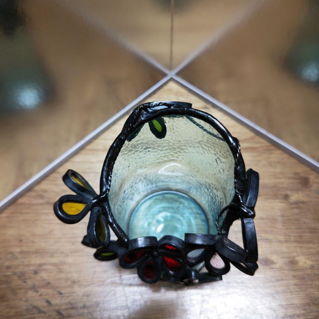 ハンドメイド ステンドグラス 花瓶 小物入れ