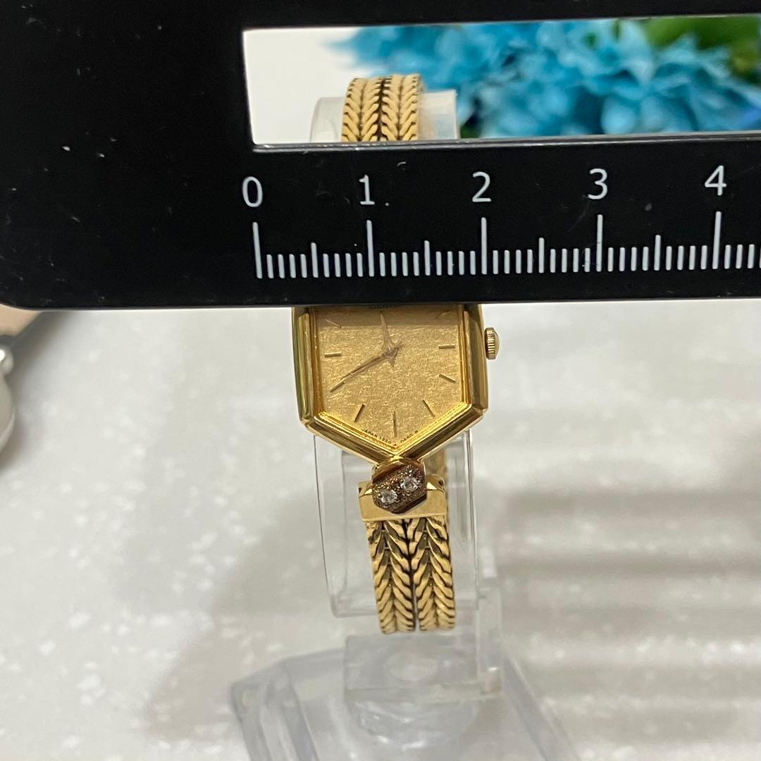 SEIKO セイコー　4Pダイヤ　ゴールド 八角形 腕時計　電池新品