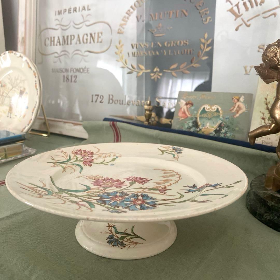 リュネヴィル　lunéville BLEUET矢車菊コンポティエ　ケーキスタンド