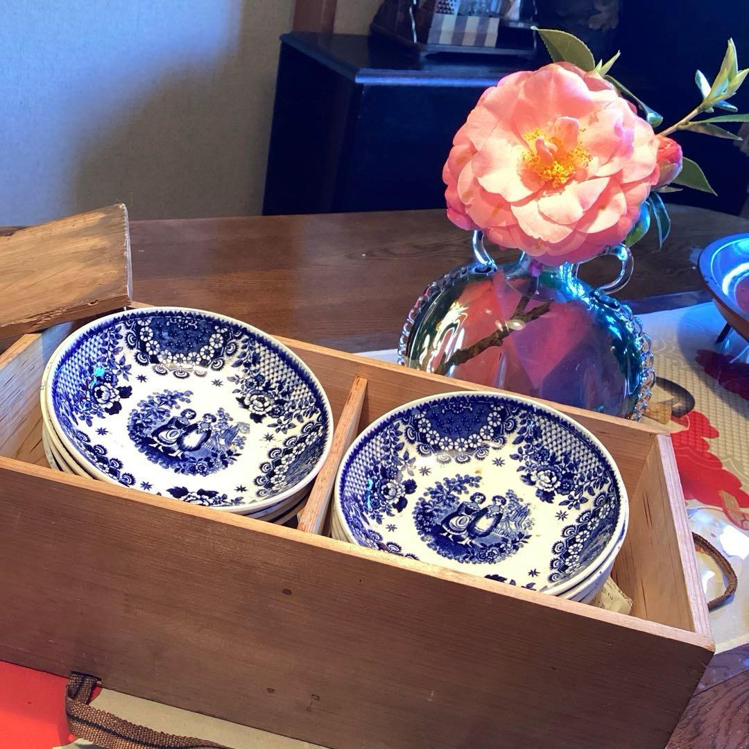 A926 オランダ　ボッホ.フレール窯　オランダ皿　少年少女　青絵￼