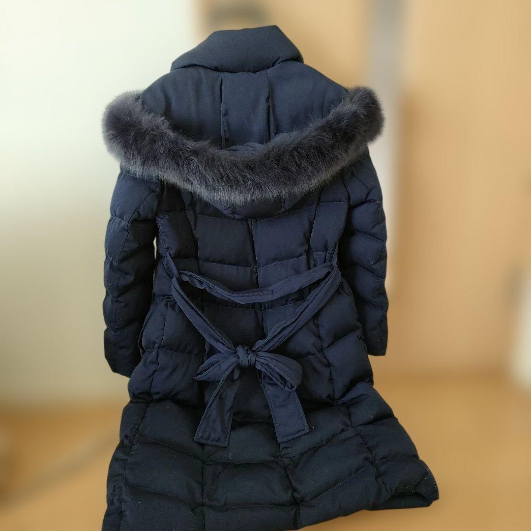 ルイルエブティック　ファー付きネイビーロングダウンジャケット