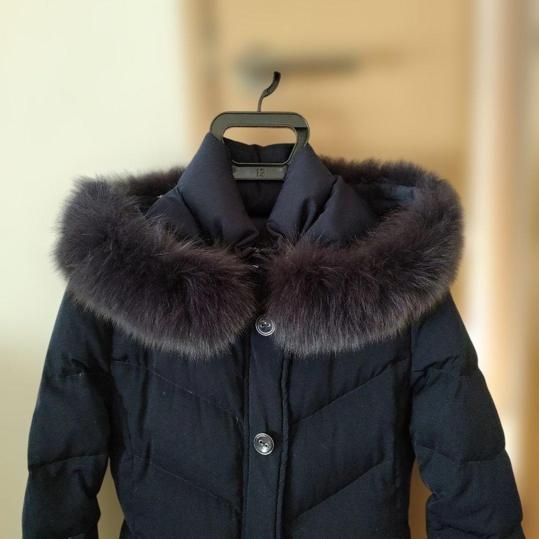 ルイルエブティック　ファー付きネイビーロングダウンジャケット