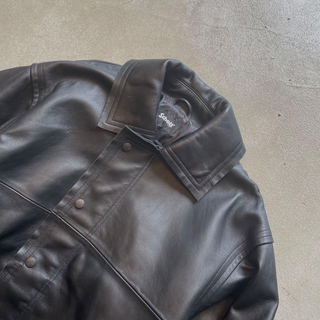 CONVERSE ×Schott LAMB LEATHER JACKET S 黒