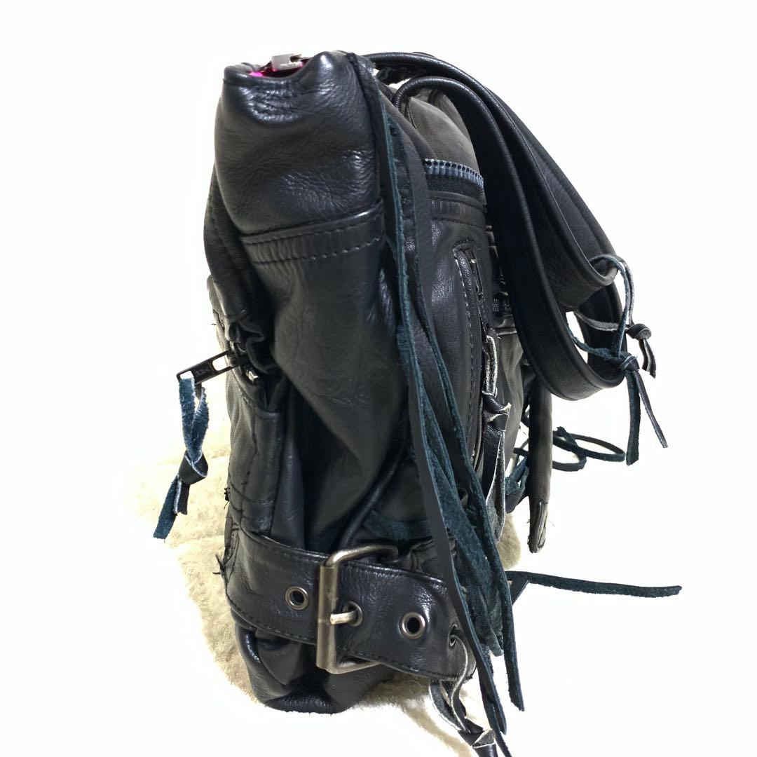 希少 VINTI ANDREWS トートバッグ　レザー 再構築 フリンジ y2k