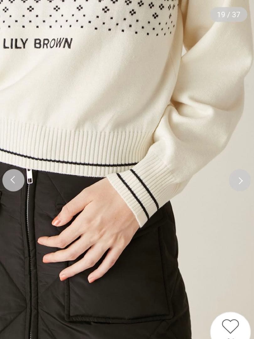 LILY BROWN × MARY QUANT ジャガードロゴニットトップス