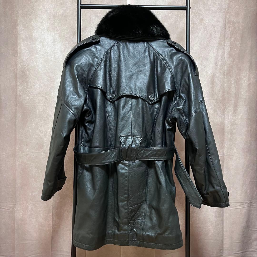 【希少】LAMALUCENTE 羊革　レザーコート　ファーコート　y2k