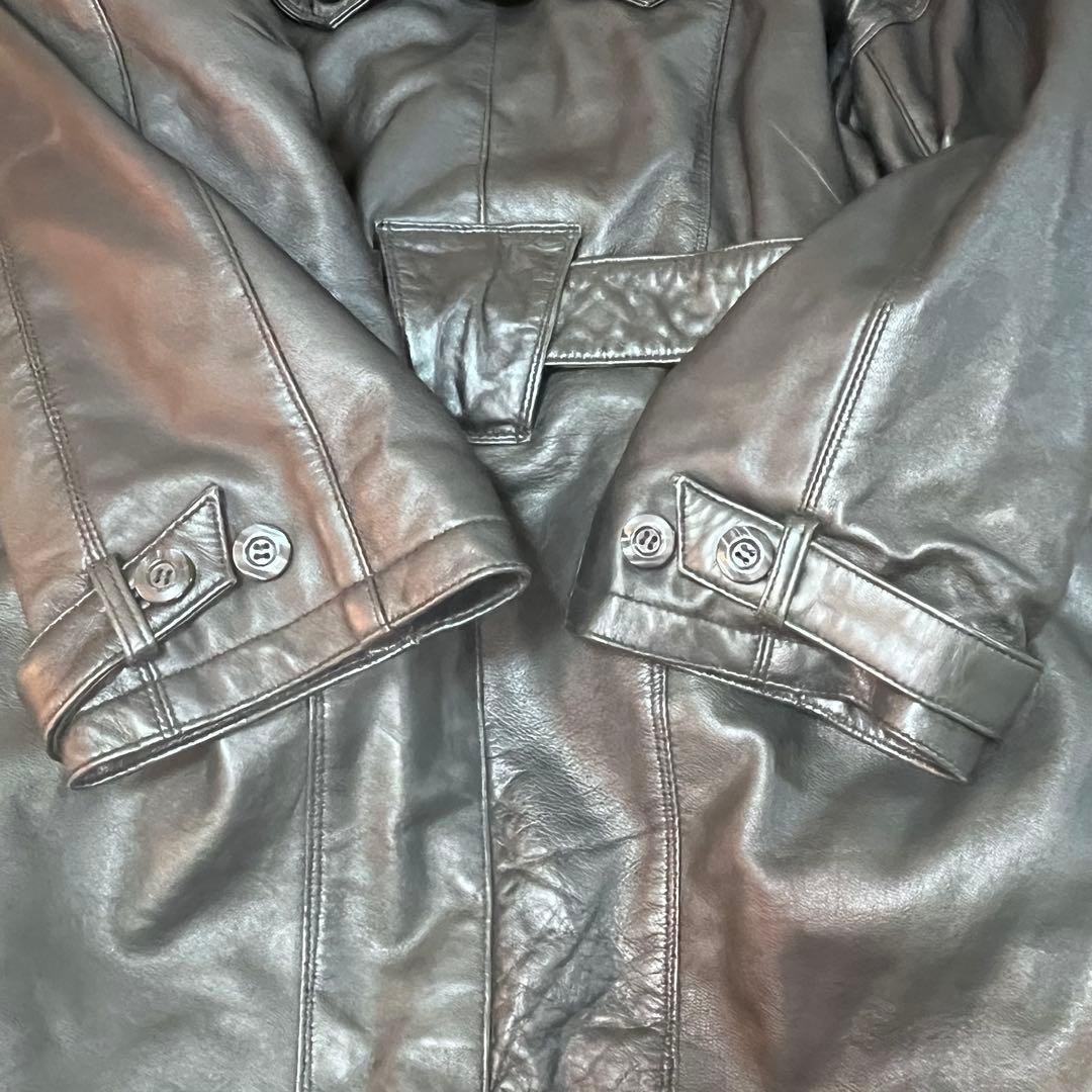 【希少】LAMALUCENTE 羊革　レザーコート　ファーコート　y2k