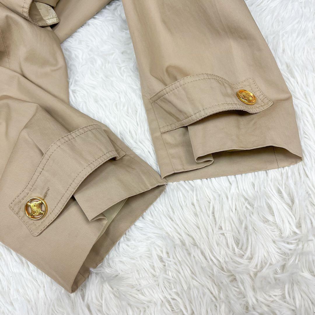 希少 セリーヌ トレンチコート トリオンフ金ボタン ロングコート ビンテージ