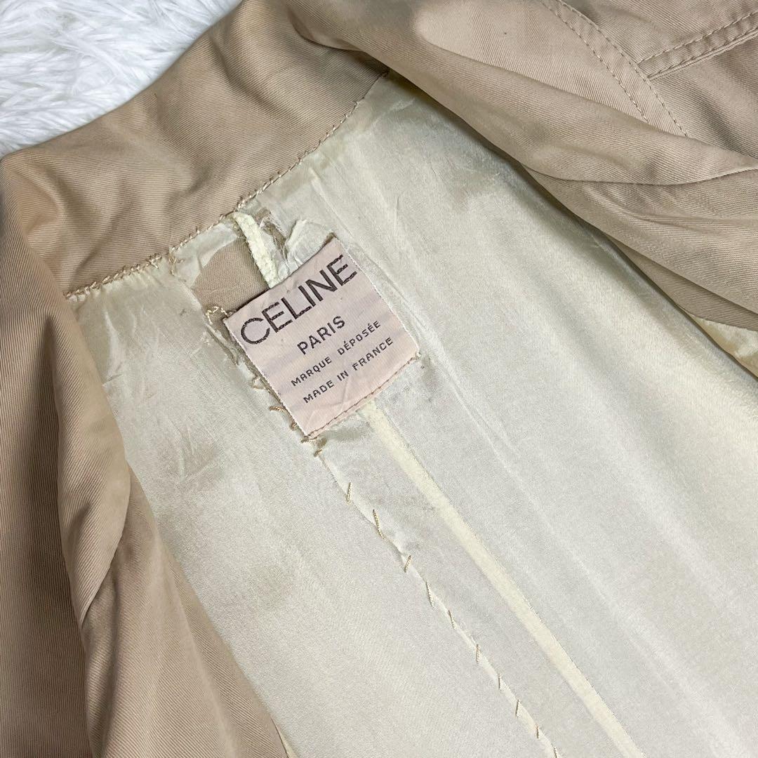 希少 セリーヌ トレンチコート トリオンフ金ボタン ロングコート ビンテージ