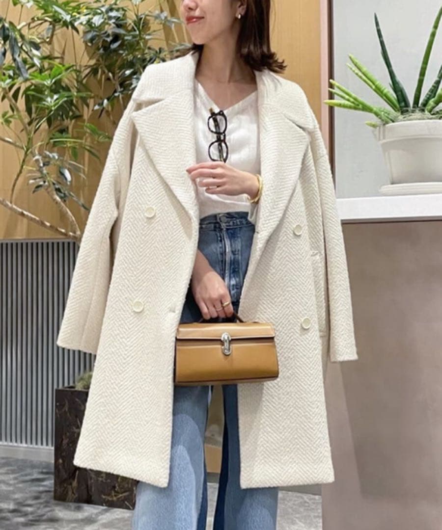 美品 ⭐︎ plage GIOLICA ヘリンボン コクーンコート S