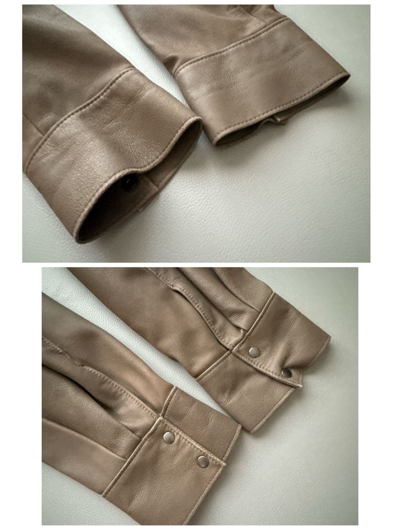 セオリーリュクス　ELBEY LIGHT LEATHERライトレザーシャツ　美品