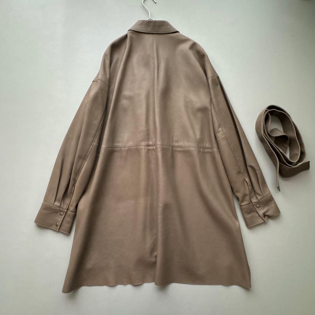 セオリーリュクス　ELBEY LIGHT LEATHERライトレザーシャツ　美品