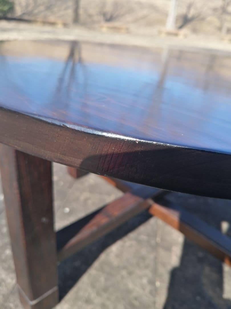 レトロ　【懐かしくて便利】和風 小型 円形 丸 折りたたみちゃぶ台　匿名配送