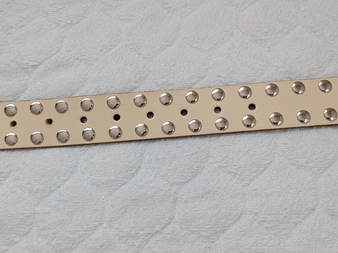 stussy 8 BALL STUDDED.BELT 白 ホワイト L/XL