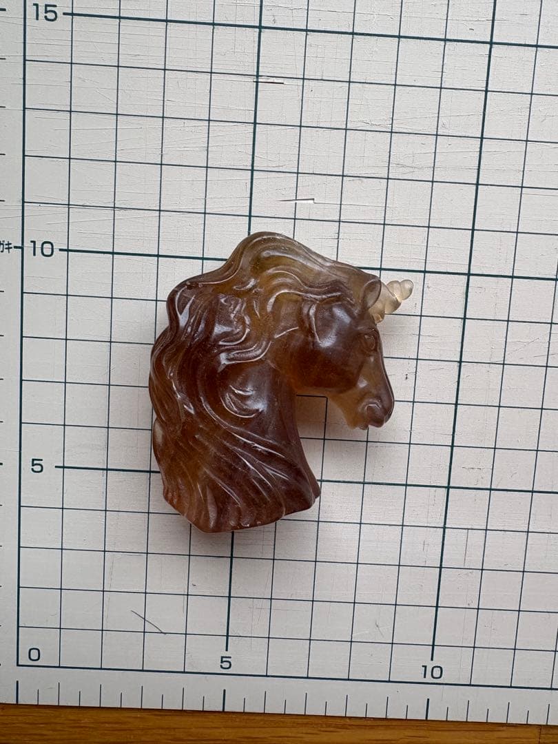 ユニコーンの頭部 置物 ブラウン