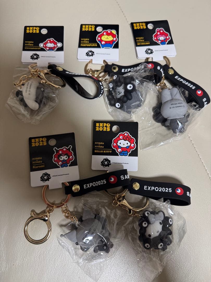 シナモロール、プリン、マイメロ、クロミ、キティ5点