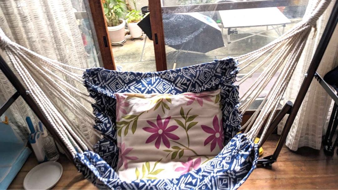 【 Sifflus 】 3WAYS、ネイビー、おしゃれハンモックチェア(布)