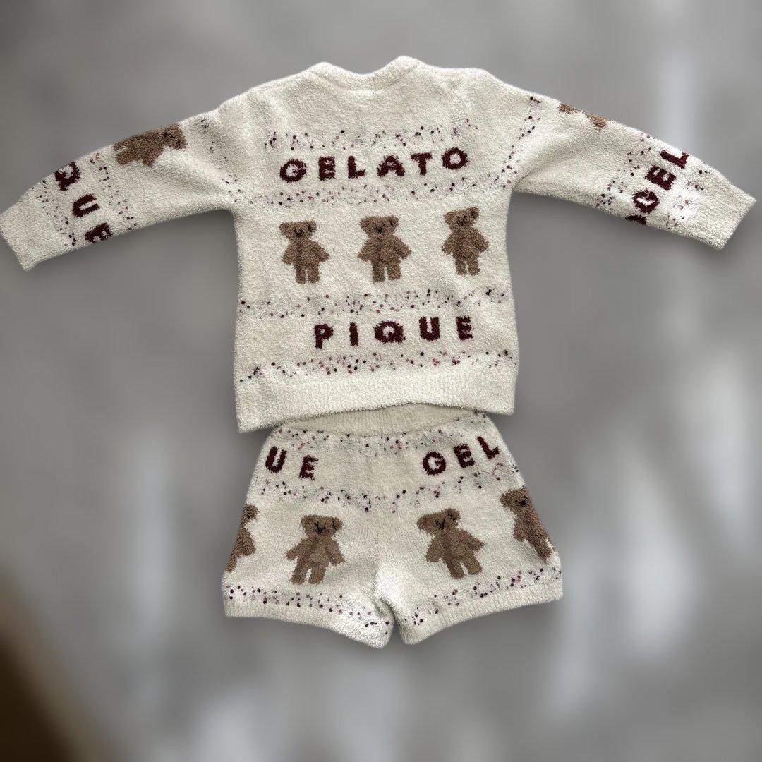 ジェラートピケ キッズ 130-140 くま柄セットアップ 美品