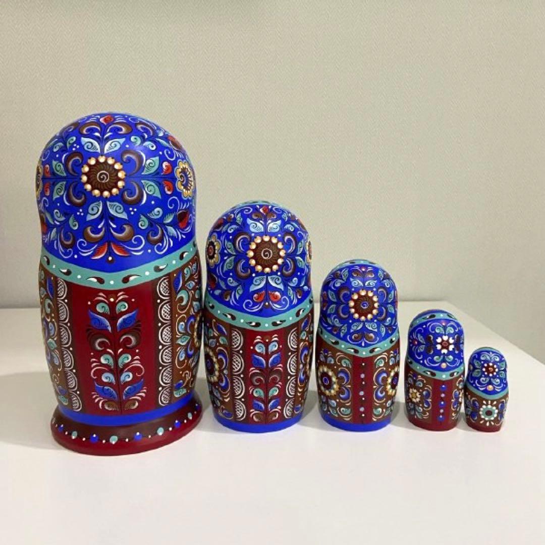 ロシア雑貨☆『マースレニッツァ』バター祭りマトリョーシカ5Pイースター オリガ