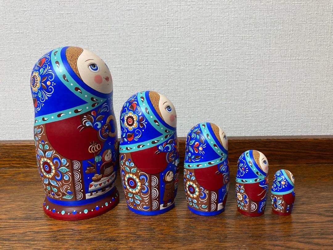 ロシア雑貨☆『マースレニッツァ』バター祭りマトリョーシカ5Pイースター オリガ