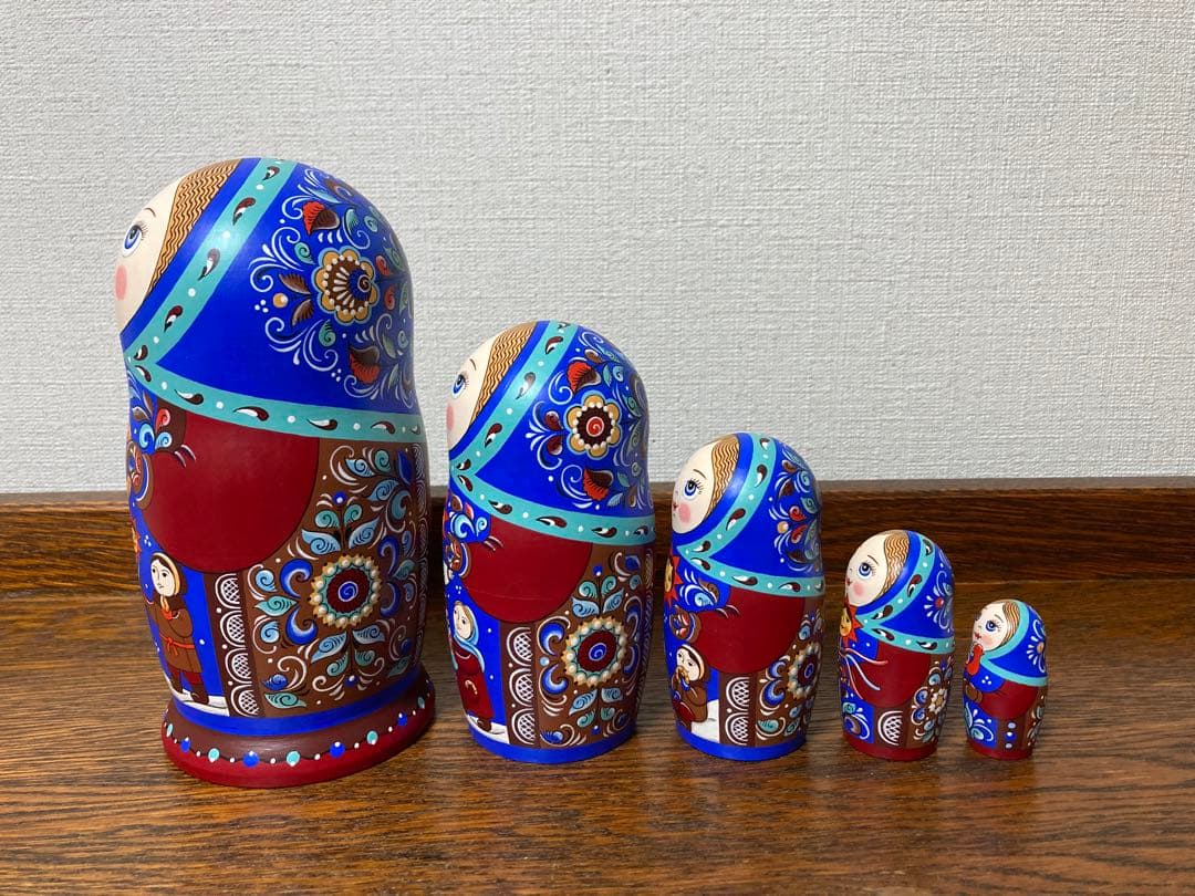 ロシア雑貨☆『マースレニッツァ』バター祭りマトリョーシカ5Pイースター オリガ