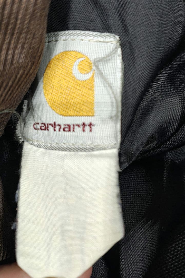 【美品】Carhartt トラディショナルジャケット 黒×茶コーデュロイ襟