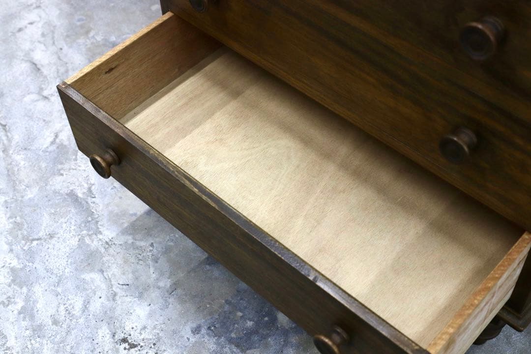 GMIK176○和製 アンティーク 4段チェスト サイドボード リビングボード