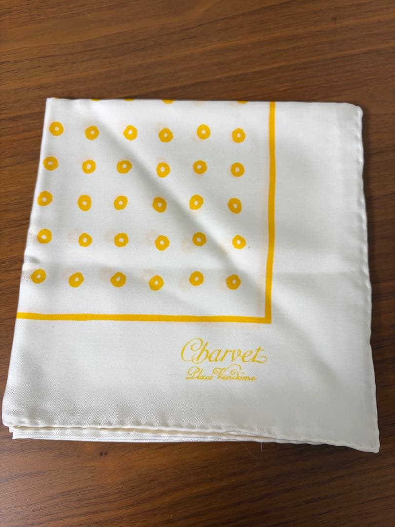 Charvet ドット柄スカーフ 3点（ブルー、ホワイト、ネイビー）