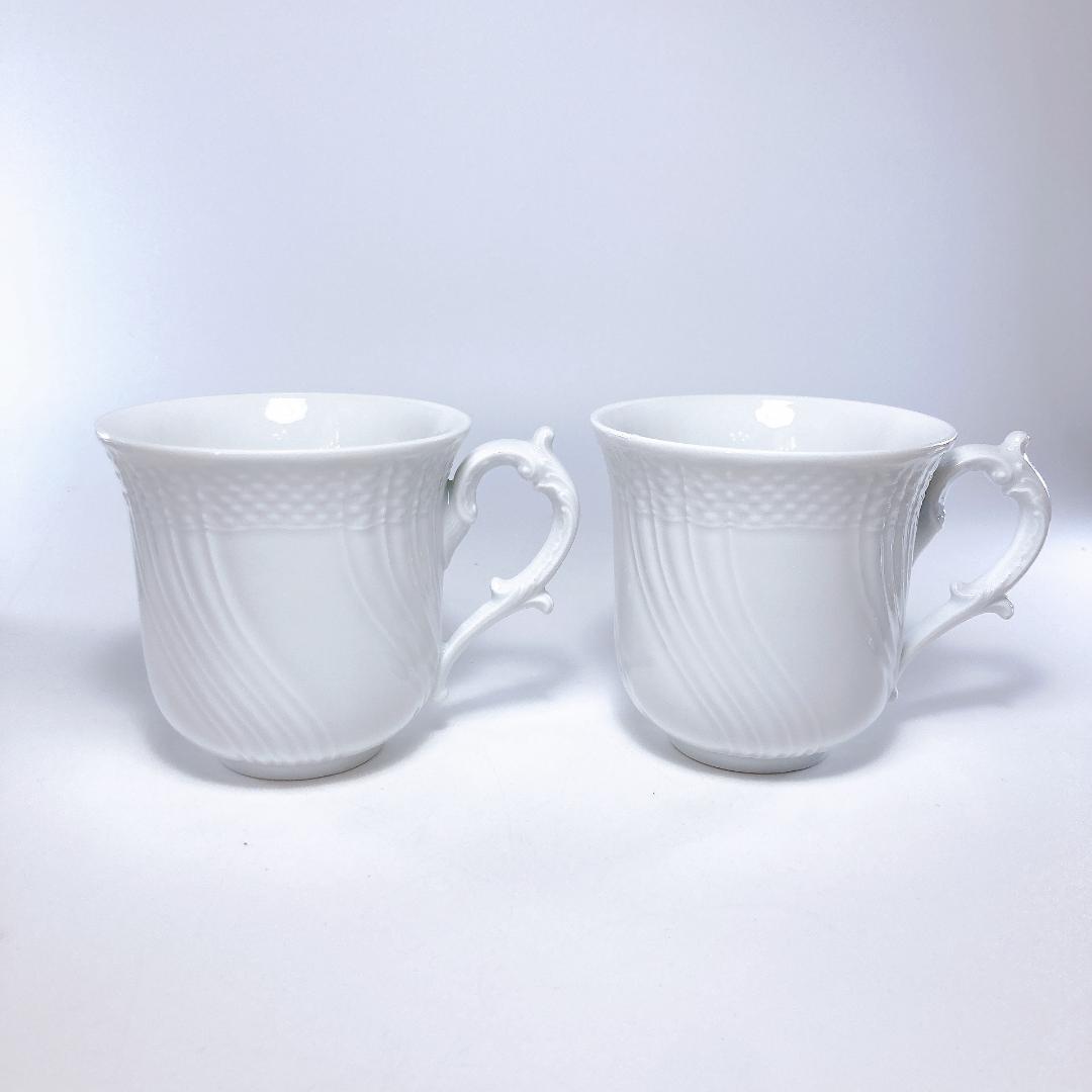 ジノリ ベッキオホワイト ランチセット 蓋付マグ・プレート計4点　|3650|