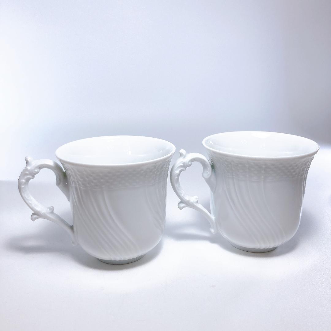 ジノリ ベッキオホワイト ランチセット 蓋付マグ・プレート計4点　|3650|