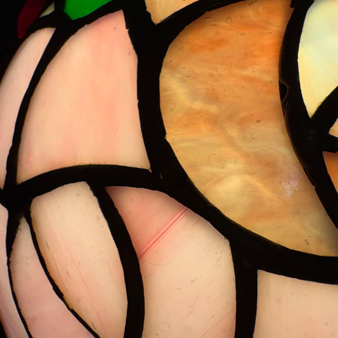 ステンドランプ 新品未使用難あり　ピンク系　バラ　薔薇　卓上　スタンド　ライト