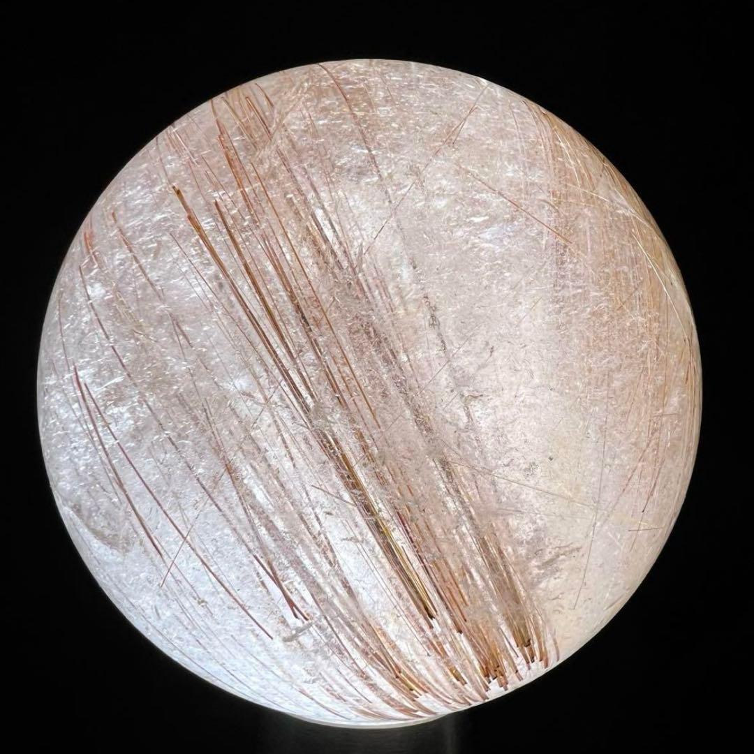 ☆超密集キラキラ☆虹入り ルチルクォーツ ルチルインクォーツ 丸玉 天然石 原石