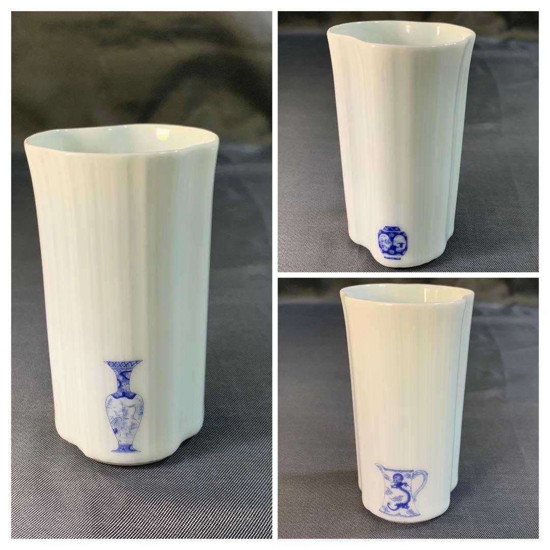 モコ　深川製磁　ブルーチャイナ　角皿　ゴブレット　菓子皿小皿　フリーカップ