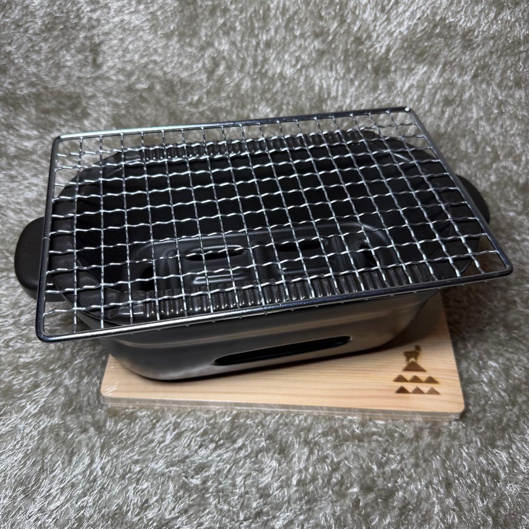 【新品】かもしか道具店　陶の炭火コンロ　角　黒