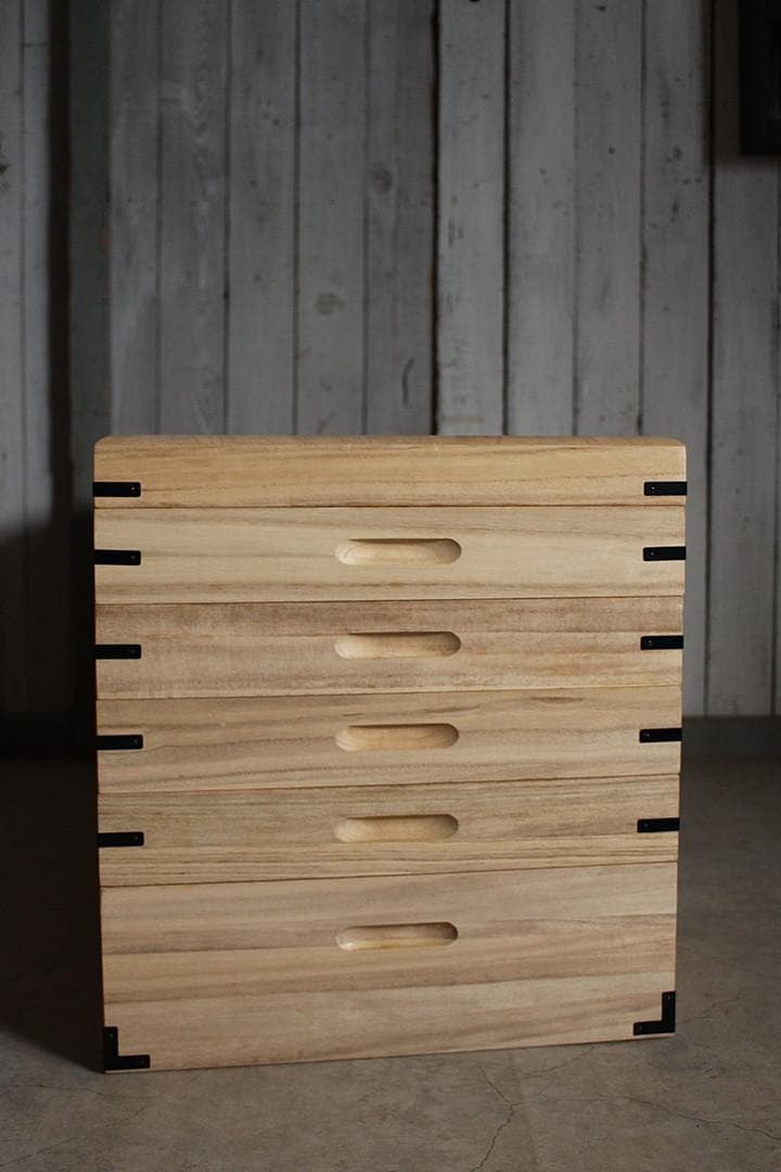 桐の衣装ケース 5段　着物　収納　木箱 タンス　古家具　古民家