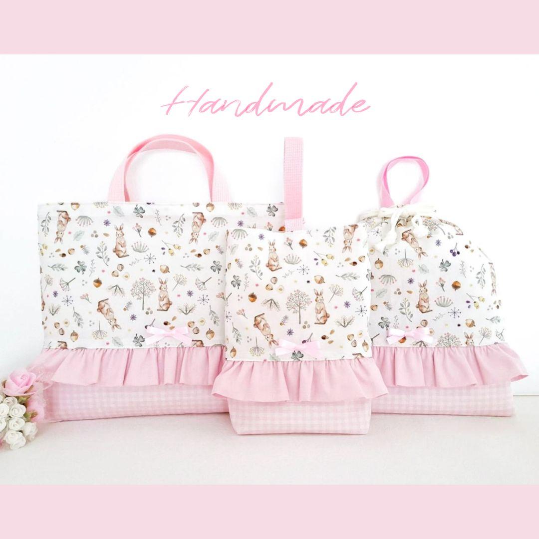 入園入学3点セット　ミルキーラビット　淡ピンク　女の子　レッスンバック　うさぎ