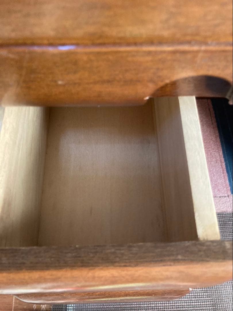 ブラウン　木製　ドレッサー　鏡台　化粧鏡　ミラー　コンセント　レトロ　ブラウン