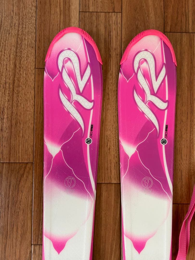 Kazama ジュニア　スキー板 136cm ストック ビンディング付き