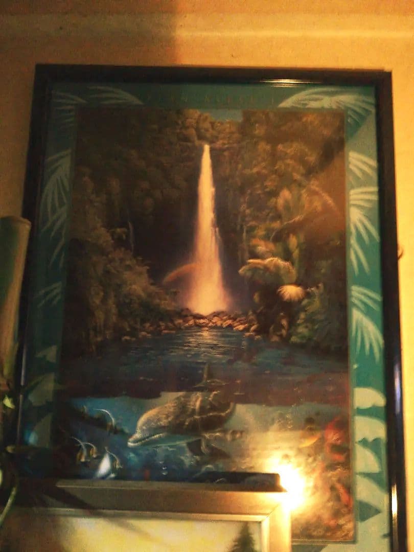 ラッセン額縁、イルカ＆フォール