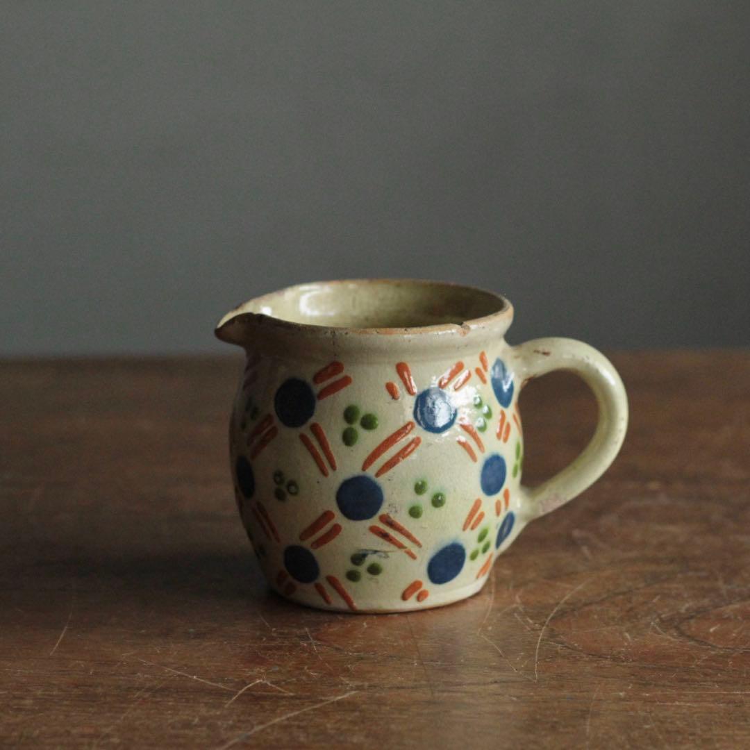 仏蘭西 色絵 酒注 酒器 水注 ピッチャー アンティーク 古道具 ブロカント