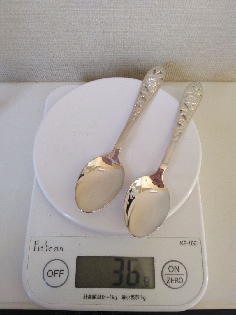 銀製　スプーン　装飾　透かし　　ペア