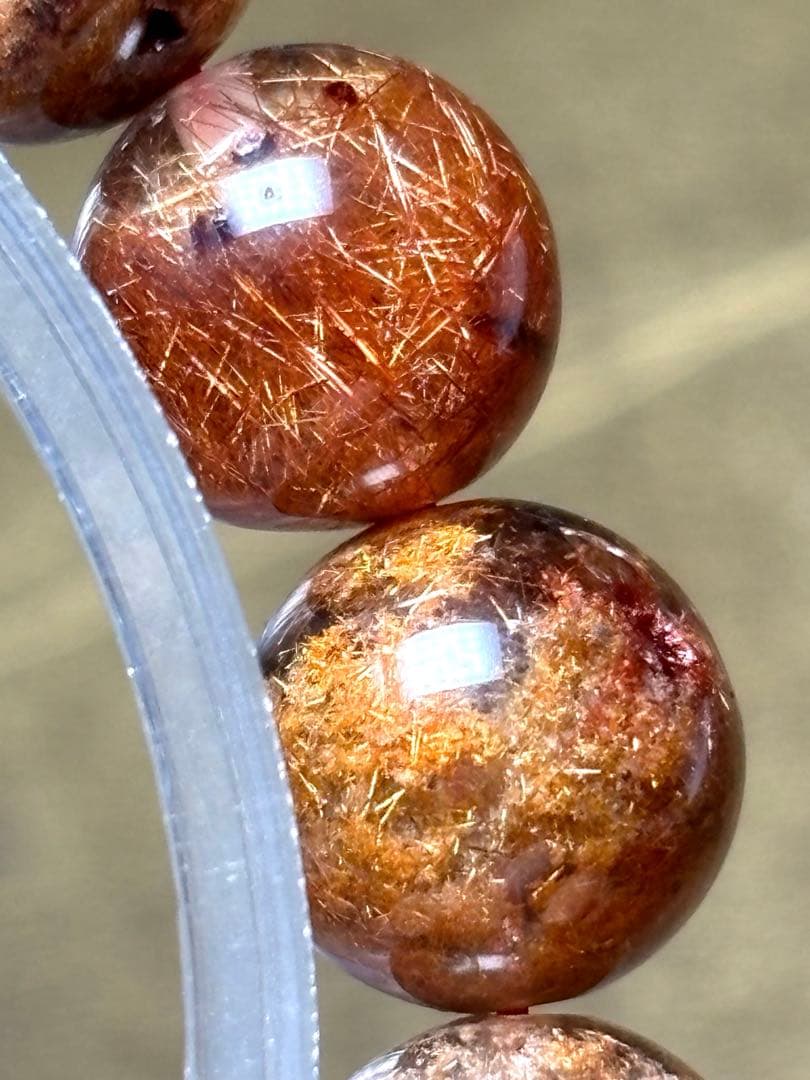 【超希少】　ガーデンルチルクォーツブレスレット約10㎜（新品未使用）高品質　金運